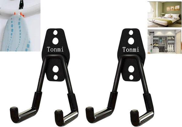 2Pcs Ironing Board Hook, Wall Mount Holder for Laundry & Utility Rooms