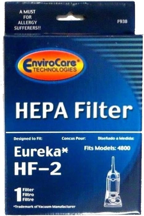 EnviroCare Replacement HEPA Vacuum Cleaner Filter - Fits Eureka HF-2 Upright Vacuum Cleaners - 2 Filters