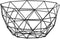 Geometric Metal Wire Fruit Bowl, Iron Arts Fruit Storage Basket for Kitchen Counter (Black, Large)