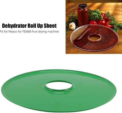 Fdit Food Dehydrator Sheets, Round Silicone Mats for Fruit Roll, Dried Fruit Leather, Meat (Emerald)