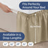 Wrap Around Dust Ruffle Bed Skirt - Beige - King Size with 15 Inch Drop, Adjustable Pleated Bedskirt, Wrinkle Free