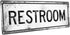 Restroom Metal Sign, 6"x16", Retro, Rustic