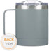 Christian Art Gifts Stainless Steel Double Wall Vacuum Insulated Camp Style Travel Mug 11 oz Gray with Lid and Handle