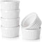 DOWAN 10 oz Ramekins Set of 6, Porcelain Oven Safe Ramekins for Baking, Souffle Bowls, Classic Style