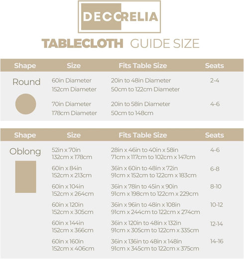 Decorelia Party,(Oblong,52 70 Inch (4-6 Faux Linen Rectangle Tablecloth for Dining Room,Outdoor Coffee Wrinkle