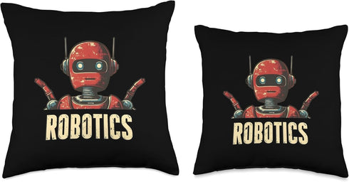 Retro Robotics Mechatronics Software Mechanics Throw Pillow