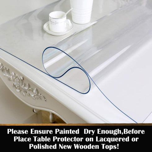 Leoewo 12x20 Inches 1.5mm Clear PVC Table Protector Crystal Plastic Table Pad Waterproof Tablecloth Vinyl Desk