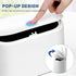 Mini Trash Can with Lid - Removable Small Garbage Can, Tiny Plastic Trash Bin, Pop Up Countertop Wastebasket, Counter Garbage Lint Bin for Bathroom,Office,Kitchen,Desk,Coffee Table(White) by LTWQLing