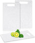2 Pcs Small Cutting Board Set, Mini Plastic Cutting Board for Kitchen, Dishwasher Safe, Easy Grip (White, 6" x 10")