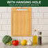 Bamboo Cutting Board, Wooden Cutting Boards for Kitchen, Wood Double Sided Food-Grade Chopping Board for Meat Cheese