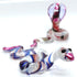 2 Red White Snake/Cobra Miniature Figurines - Hand Blown Glass Art Collectible Gift Decor