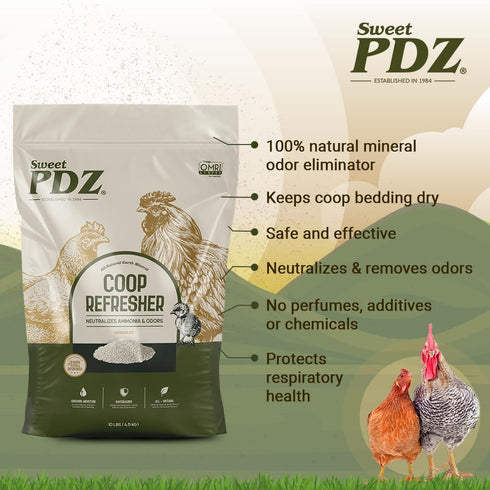 10 lbs (2-Pack) Sweet PDZ Chicken Coop Refresher, Chicken Coop Deodorizer, Organic