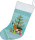 BB9250CS Anglo-Nubian Goat Christmas Stocking by Caroline's Treasures, Teal Fireplace Hanging Stocking for Holiday Decor