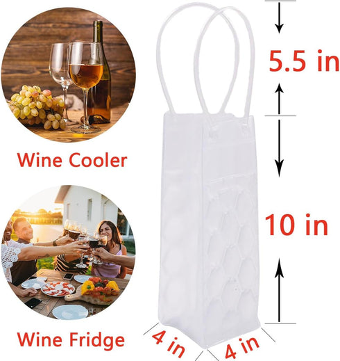 Ice Wine Bag - Portable Folding Cooler for Champagne, White Wine, or Chilled Beer, Transparent Wine Cooler Bucket (a