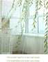 Ufurty 2 Pieces Willow Window Curtain Voile Tulle Panel Drapes, Green Color, Sheer Gauze for Living Room, Bedroom,