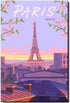 Paris Fridge Magnet, Vintage Poster of Eiffel Tower, France Travel Souvenir