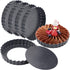 6 Pack Mini Tart Pans 5 Inch with Removable Bottom, Nonstick Round Quiche Pan for Tartlets, Mousse Cakes, Dessert Baking