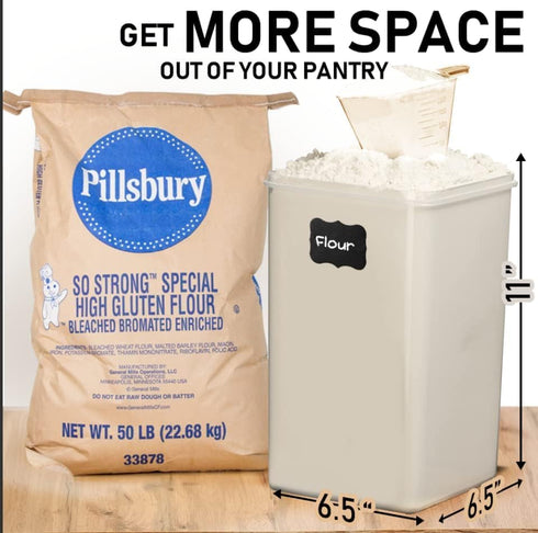 WHITE FEATHER SUPPLIES 4 PC Large Airtight Food Storage Containers with Lids, BPA Free Plastic for Kitchen & Pantry