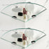 9.8" 9.8", 2 Pack Glass Corner Shower Shelves, Tempered Floating Glass Shelves Wall Mount, Shower Caddy Organizer