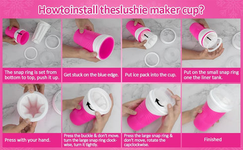 Slushie Maker Cup, DIY Magic Squeeze Cup for Juices, Milk, Ice Cream, Double Layers Silica Cup with Lid & Straw
