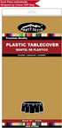 Gold Plastic Tablecloths 2 Pack, Disposable Table Covers 84 Inch Circle for Bridal Shower Party, PEVA Vinyl