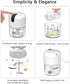 (100+250+350ML) White 3 CUP Cordless Mini Food Chopper, Small Food Processor for Garlic, Nut, Meat