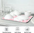 Pink White Polka Dot Dish Drying Mat for Kitchen Counter, 18 x 24 Inch Absorbent Microfiber Drainer Mat