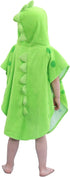 LOLANTA Baby Boys Dinosaur Hooded Bath Towels, 100% Cotton Beach Towel Poncho for Toddlers (Green#B, 1-3T)