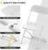 Set 1, Commercial 350 lb (1, VINGLI White Plastic Folding Chairs, of Heavy-Duty Seats with Steel Frame, Capacity