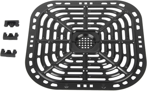 Air Fryer Grill Plate Replacement, Sturdy 304 Stainless Steel Grill Pan Tray with Rubber Feet, Nonstick Bottom Plate