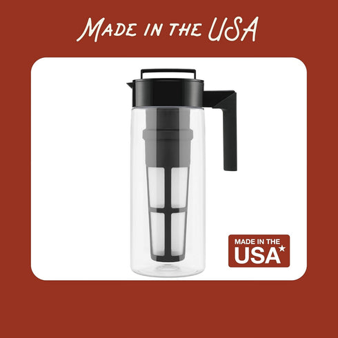 Takeya 2 Quart Flash Chill Iced Tea Maker, Airtight & Durable Jug, Raspberry