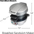 Hamilton Beach Breakfast Sandwich Maker with Egg Cooker Ring, Perfect for English Muffins, Croissants, Silver (25475)
