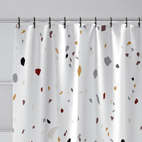 36pcs Shower Curtain Rings, Rust-Resistant Metal Round Hooks for Bathroom Rod Curtains, Movable Clasp (Black)