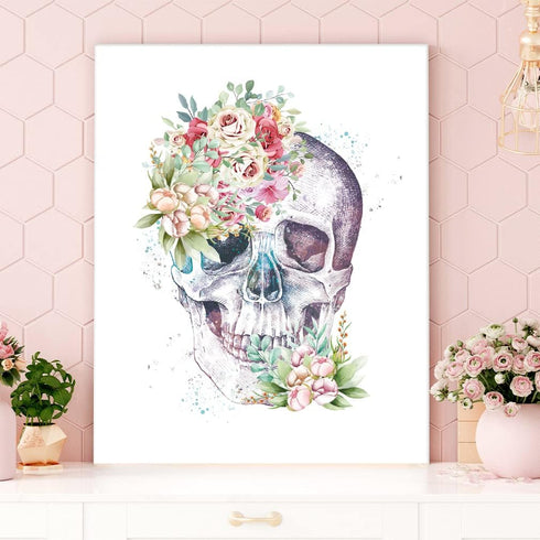 Set 6(8x10) CHDITB Medical Anatomical Art Vintage Gothic Human Anatomy Poster, Biology Floral Skeleton Classroom Wall