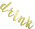 Drink Up Bitches With Champagne Glass Gold Glitter Hanging Sign Banner - Bachelorette, Engagement, Birthday Party Props