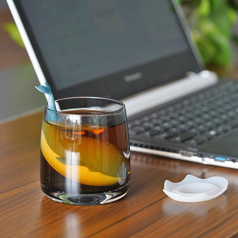 PRETYZOOM Silicone Tea Infuser Strainer - Whale Loose Leaf Tea Diffuser, Reusable Tea Holder