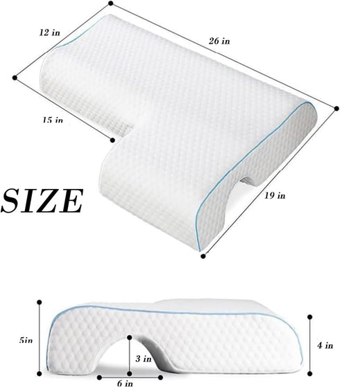 Generic 3D Arched Memory Cuddle Pillow for Adults with Arm Hole - Arched Memory Foam Core, Slow Rebound Pillow