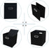 Black Fabric Storage Bins, 11X11X11 Cubes with Dual Handles, Foldable Set of 3 for Closet