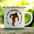 Bigfoot Sasquatch Enamel Campfire Mug, 12oz Outdoor Camping Coffee Cup, Gift for Mountain Nature Hiking Lovers