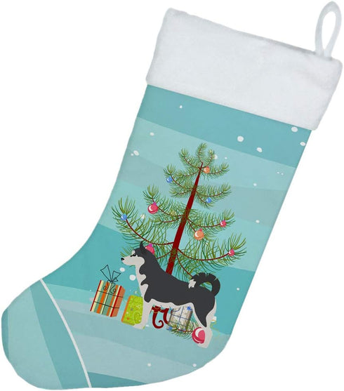 Caroline's Treasures BB2998CS Siberian Husky Merry Christmas Tree Stocking, Fireplace Hanging Stockings for Holiday