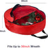 TQS Large Christmas Wreath Storage Bag - 30 Inch, Red Cotton, Zipper Closure, Reinforced Handles, Ideal for Decorations