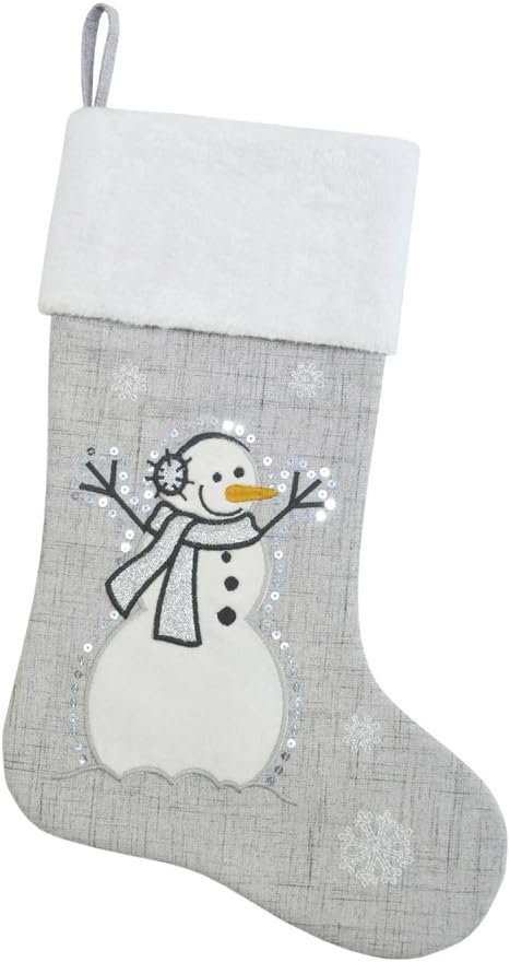 Comfy Hour Let It Snow Collection 20" Winter Christmas Snowman Wearing Scarf, Polyester