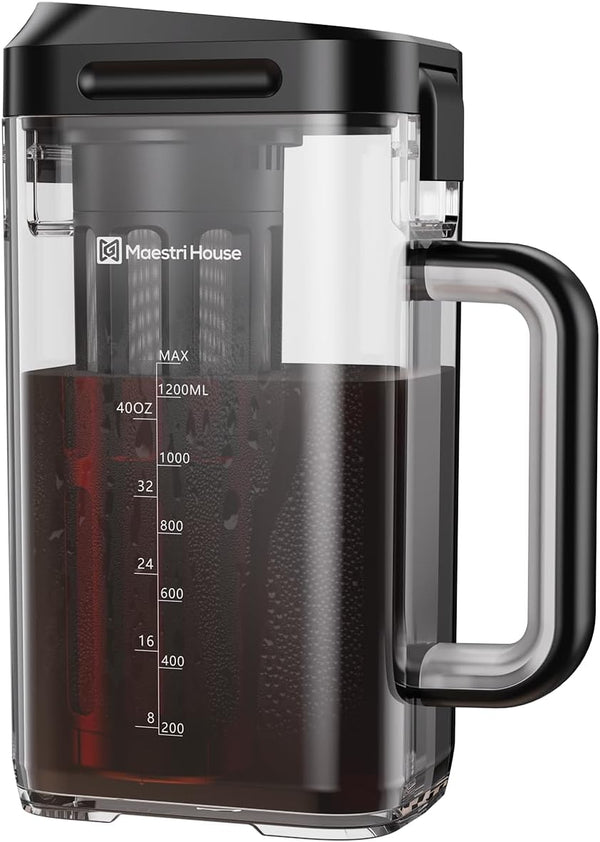 Maestri House Compact Cold Brew Coffee Maker, 40oz Iced Tea and Coffee