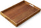 GCWSTJK 17 Inch Acacia Wood Serving Tray with Handles, Large Wooden Tray for