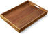 GCWSTJK 17 Inch Acacia Wood Serving Tray with Handles, Large Wooden Tray for