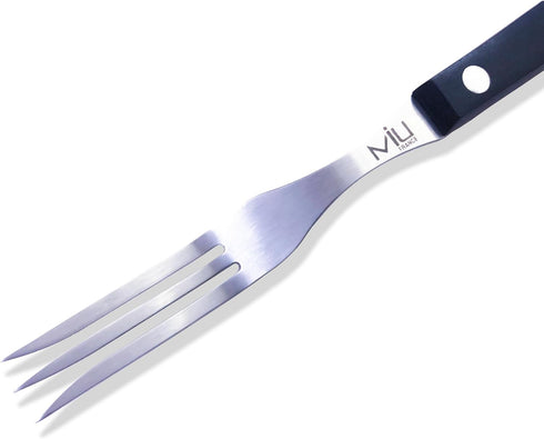 WALLFARM 10" 3-Tine Granny Fork - Pro-Grade Stainless Steel, Heat-Resistant BBQ Meat Fork for Cooking and Serving