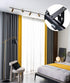 Curtain Rod Brackets 2pcs, Black Curtain Rod Holder for Drapery Rod with Diameter 1-1/8"(28mm) Installed to The Ceiling