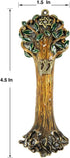 Mezuzah Case Cover with Tree of Life Artwork, Wooden Texture Design, 4" Brass Crafted for Jewish Homes, Rainbow Color