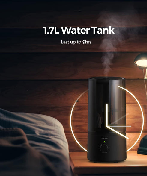 raydrop Humidifiers for Bedroom, Cool Mist Ultrasonic Humidifier for Babies, 1.70L, Filterless, Auto Shut Off (0.45