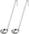 Fit Meal Prep 2 Pack 2 oz Stainless Steel Soup Ladle, One-Piece Sauce Spatula with Hook Handles, Commercial Grade